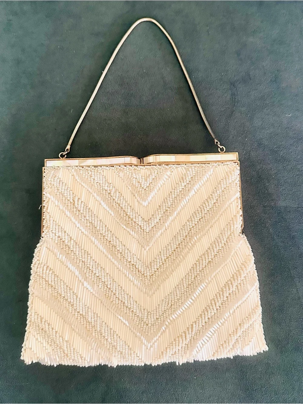 Vintage 1950s mid-century beaded evening purse